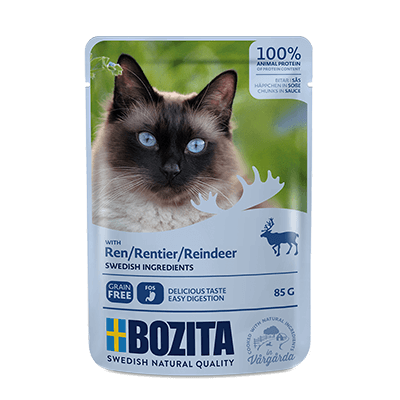 Bozita Adult Cat - Reindeer Chunks in Sauce, Wet Cat Food, 85g