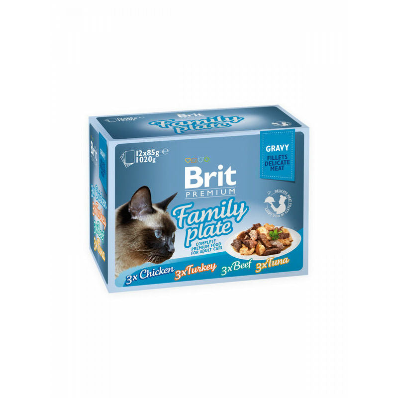 Brit Care Cat Delicate Pouch Fillets in Gravy Family Plate, 1020 g (12x85 g)