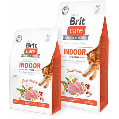 Brit Care Cat GF Indoor Anti-stress Dry Cat Food With Fresh Chicken, Grain Free, Hypoallergic, 2 kg