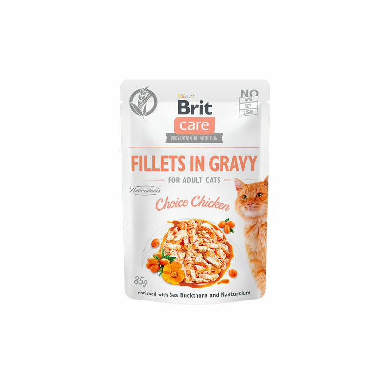 Brit Care Filetes en Salsa Choice Pollo, Comida Húmeda para Gatos, 85 g
