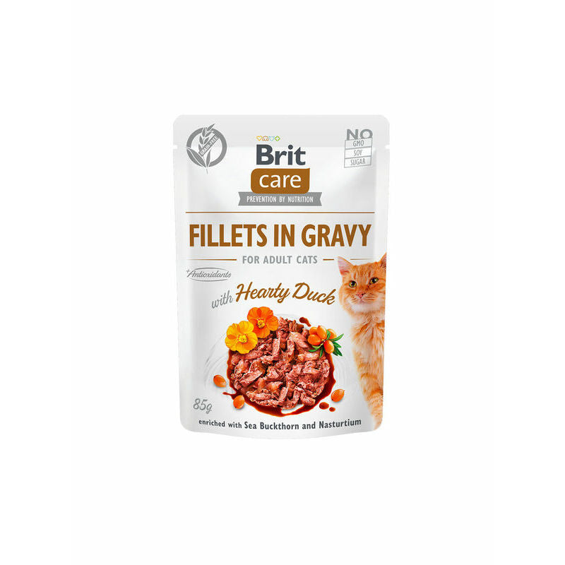 Brit Care Filetes en salsa de pato abundante, comida húmeda para gatos, 85 g