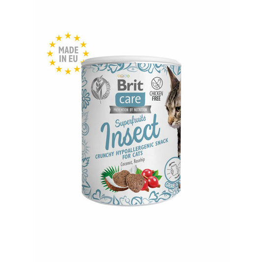 Brit Care Cat Snack Superfruits Insect, Kārumi kaķiem ar jēra gaļu un “superaugļiem” – mežrozītes augļiem, 100g