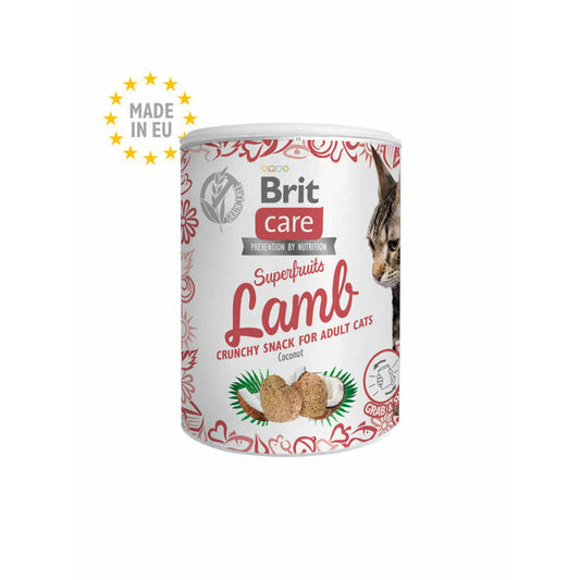 Brit Care Cat Snack Superfruits Insect, Kārumi kaķiem ar jēra gaļu un kokosriekstiem, 100g
