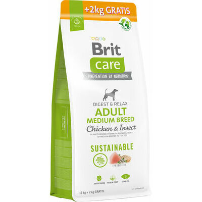 Brit Care SS Adult Medium Breed Chicken & Insect 12 kg + 2 kg