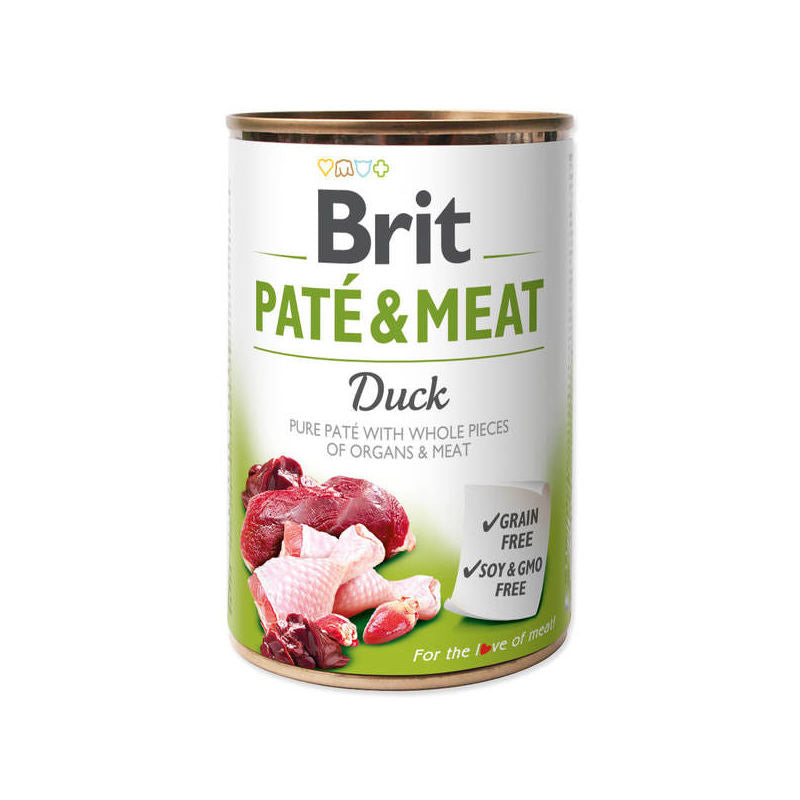 Brit Pate & Meat Wet Dog Food With Duck, 400g