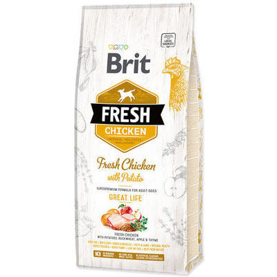 Brit Fresh Chicken with Potato Adult 12 kg barība suņiem