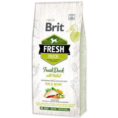 Brit Fresh Duck with Millet Active Run & Work 2,5 kg barība suņiem