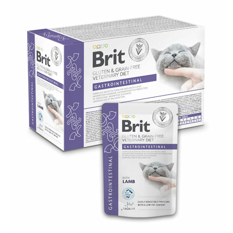 Brit GF Veterinary Diets Cat Pouch Gastrointestinal, Nassfutter für Katzen mit Huhn, getreidefrei, 85 g