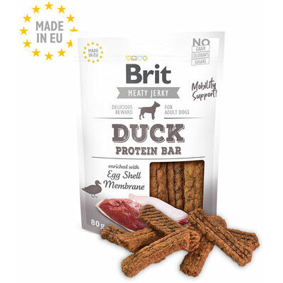 Brit Meat Jerky Duck Proteinbar Snack för hundar, 80 g