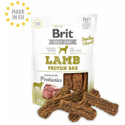 Brit Jerky Lamb Protein Bar Snack For Dogs 80 g