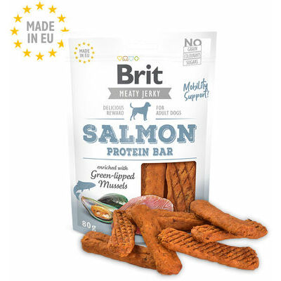 Brit Jerky Salmon Protein Bar Snack 80 g kārums suņiem