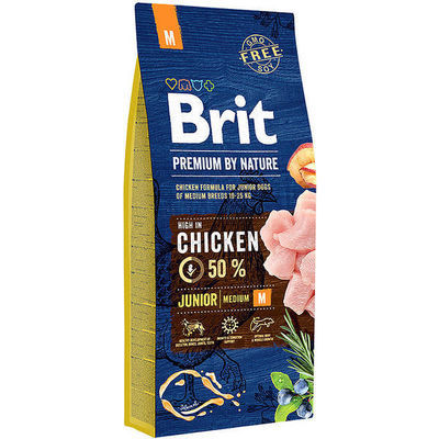BRIT PREMIUM By Nature Junior M Dry Dog Food 15 kg