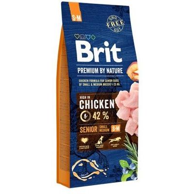 BRIT PREMIUM By Nature Senior S/M 15 kg barība suņiem