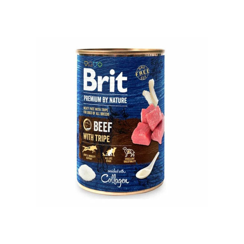 Brit Premium by Nature Wet Dog Food With Beef and Tripes, 400g