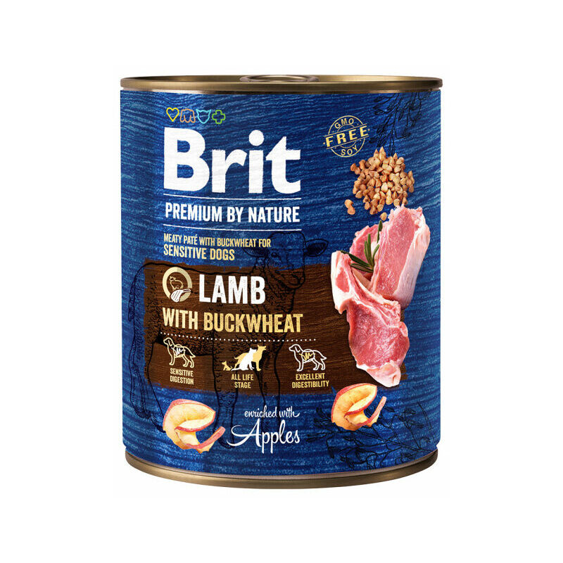 Brit Premium by Nature Wet Dog Food With Lamb and Buckwheat, 800g
