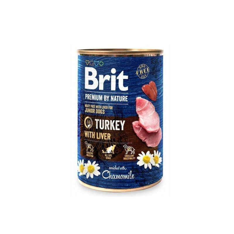 Brit Premium by Nature Wet Dog Food With Turkey and Liver, 400g