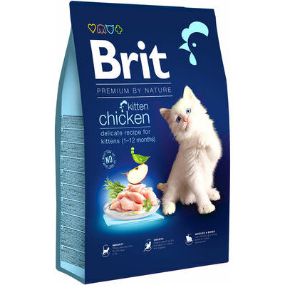 Brit Premium By Nature Cat Kitten Sausā barība kaķēniem ar vistu, 8kg