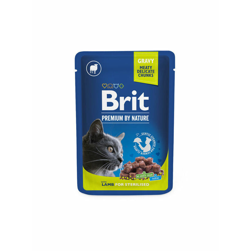 Brit Premium Cat Bolsa Cordero para Gato Esterilizado, 100 g