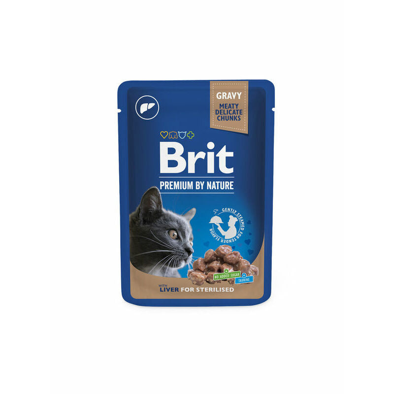 Brit Premium Cat Mitrā barība kaķiem ar aknām sterilizētiem kaķiem, 100g