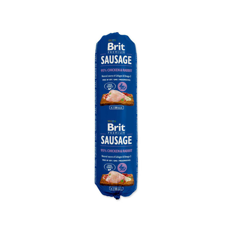 Brit Premium Wet Dog Food With Chicken and Rabbit, Sausage, 800g