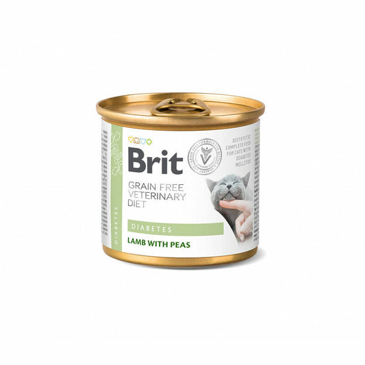 Brit GF Veterinary Diets Cat Diabetes Wet Cat Food With Lamb, 200g
