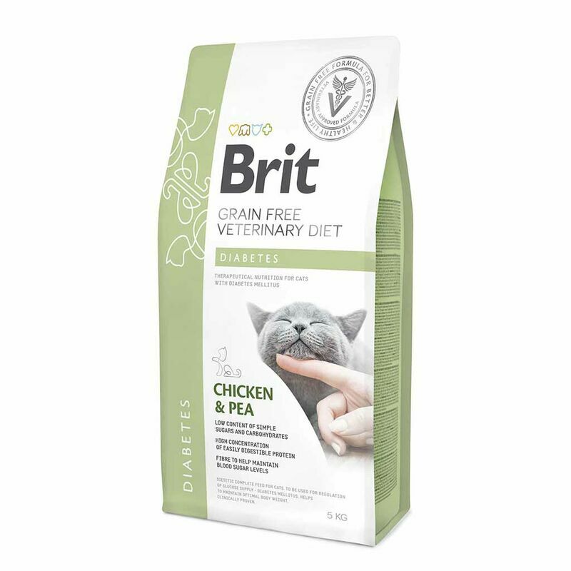 Brit GF Veterinary Diets Cat Diabetes Sausā barība kaķiem ar vistu, diabētu gadījumā, 5kg