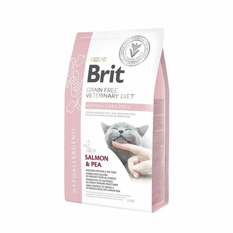 Brit GF Veterinary Diets Cat Hypoallergenic Dry Cat Food With Salmon, 2kg