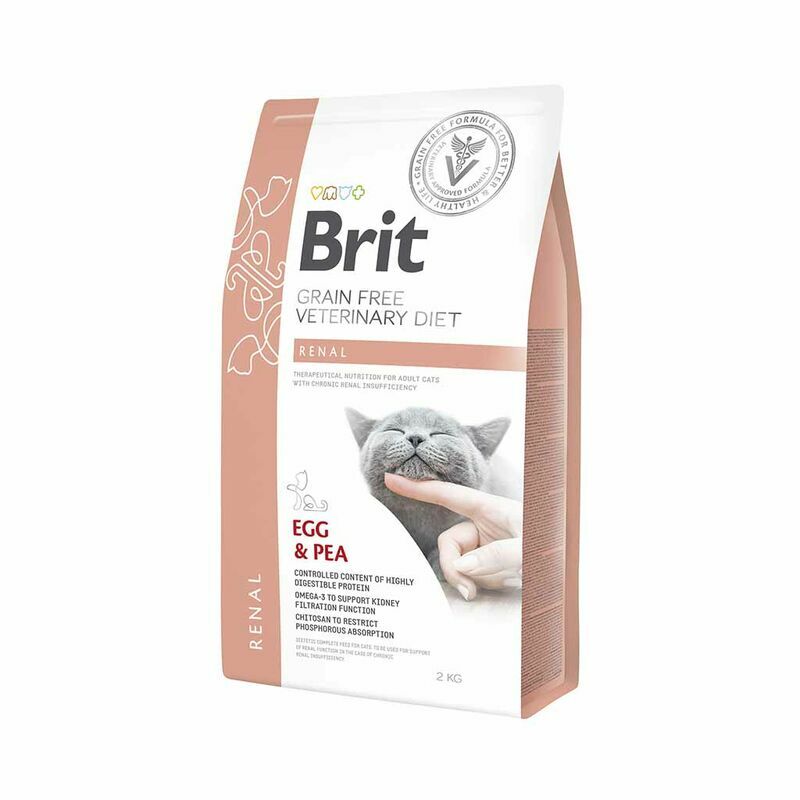 Brit GF Veterinary Diets Cat Renal Dry Cat Food With Eggs, 2kg