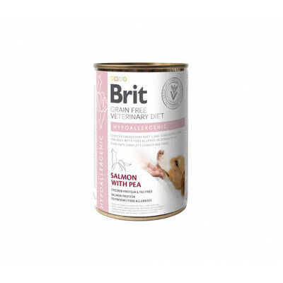 Brit Veterinary Grain Free Diets Dog Hypoallergenic with Salmon Wet Dog Food, 400g