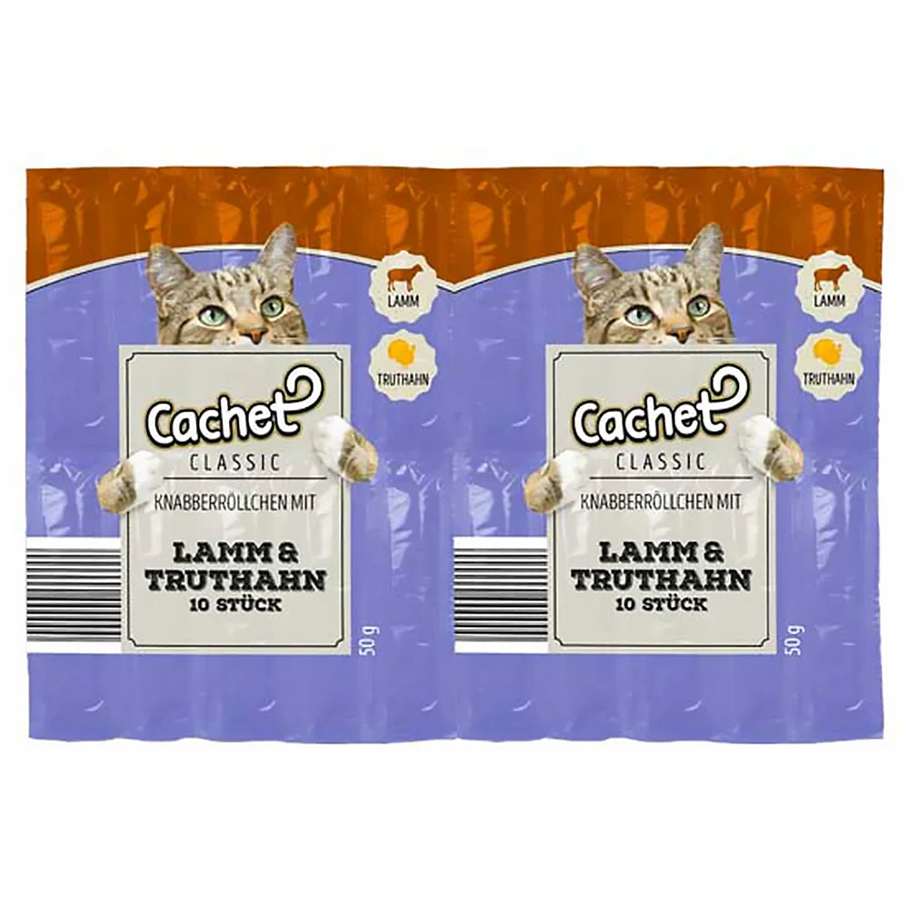 Cachet Lamb & Turkey Cat Snack - Kārumi kociņi kaķiem ar jēru un tītaru 10x5g