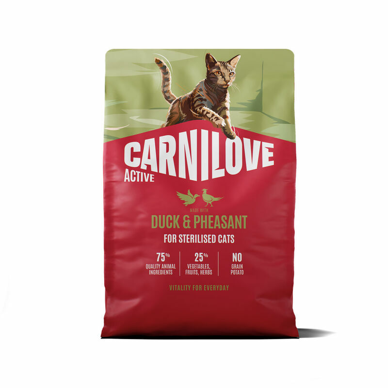 CARNILOVE Cat Active Sterilised Duck & Pheasant Dry Cat Food, 2kg