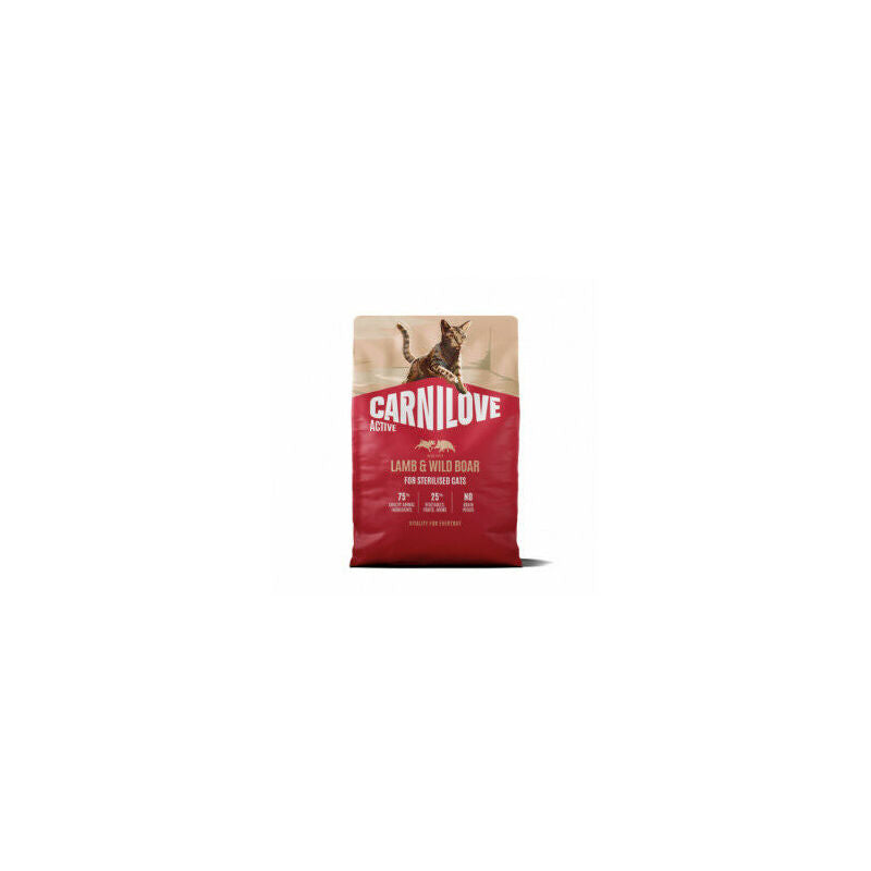 CARNILOVE Active Cat Lamb & Wild Boar Adult Sterilised Dry Cat Food, 2kg