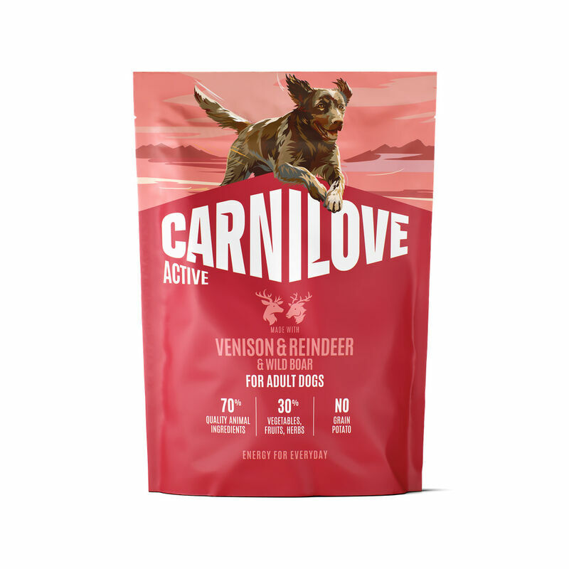 CARNILOVE Dog Active Adult Venison & Reindeer & Wild Boar Dry Dog Food, 1,5kg