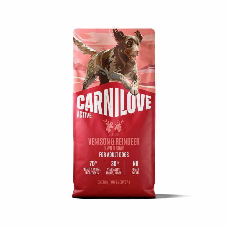 CARNILOVE Venison & Reindeer & Wild Boar for Adult Dry Dog Food, 12 kg