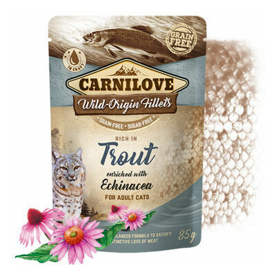 Carnilove Cat Pouch Trout Echinacea 85g mitrā barība kaķiem