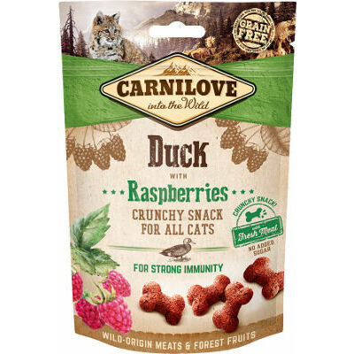 Carnilove Cat Snack Duck with Raspberries with fresh meat 50 g - papildbarība kaķiem