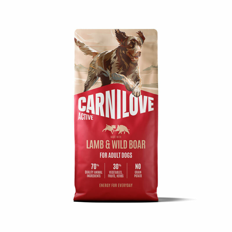 Carnilove Dog Active Adult Dry Dog Food With Lamb & Wild Boar, 12 kg