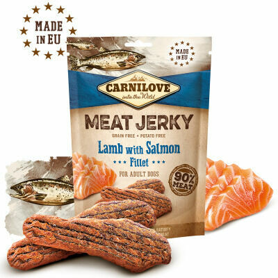 CARNILOVE Dog Jerky Lamb&Salmon Fillet 100g papildbarība suņiem