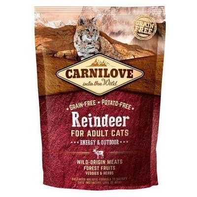 CARNILOVE Reindeer Adult Cat Energy & Outdoor 0,4 kg barība kaķiem