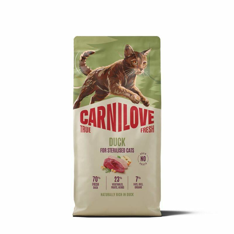 CARNILOVE Cat True Fresh Sterilised Duck Dry Cat Food, 6kg