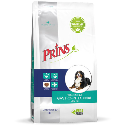 Prins ProCare Crocque Diet GASTRO-INTESTINAL Low Fat Sausā barība suņiem gremošanas traucējumiem ar lasi, 10kg
