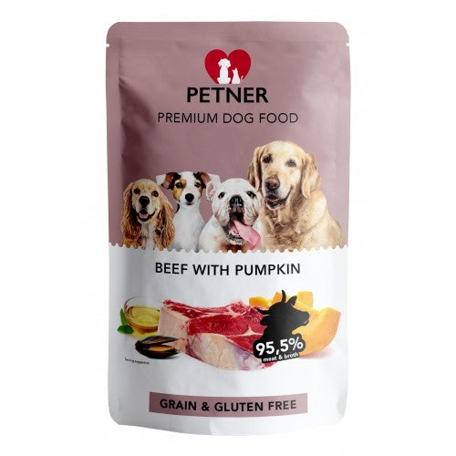 Petner Wet Dog Food With Beef and Pumpkin, 500g