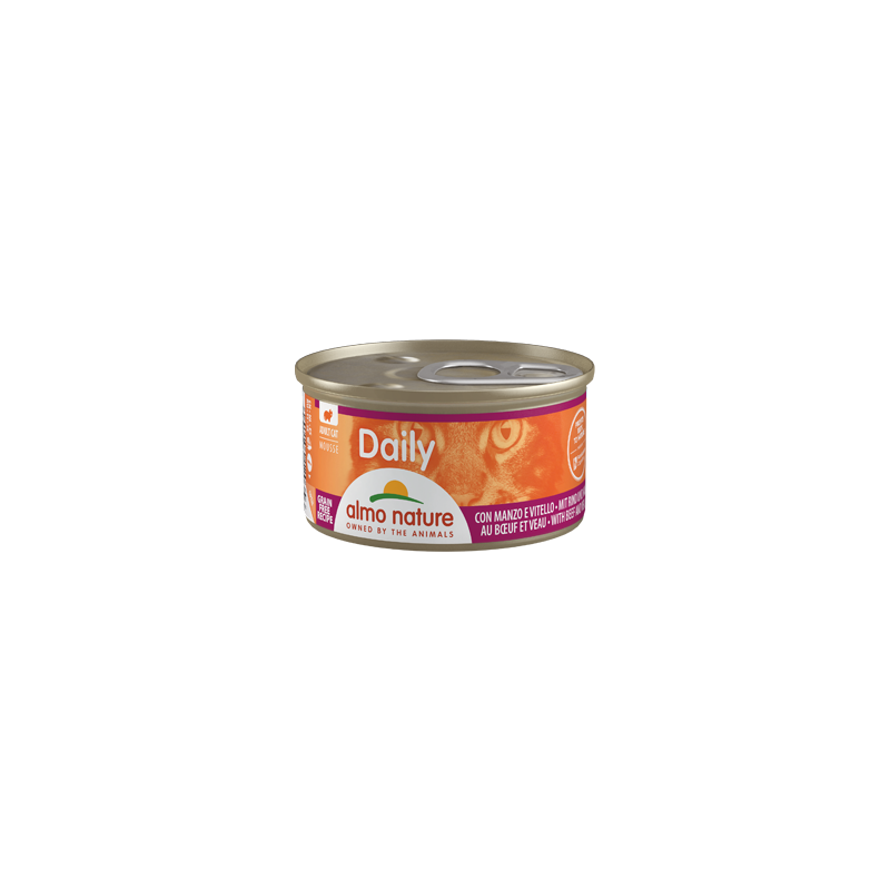 Almo Nature DAILY Pâté pour chat au bœuf et au veau, 85 g