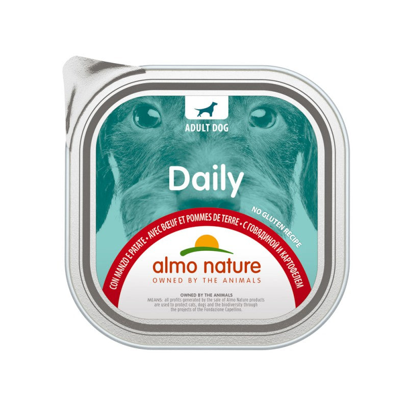 Almo Nature DAILY Pastete für Hunde mit Rindfleisch und Kartoffeln, 100 g
