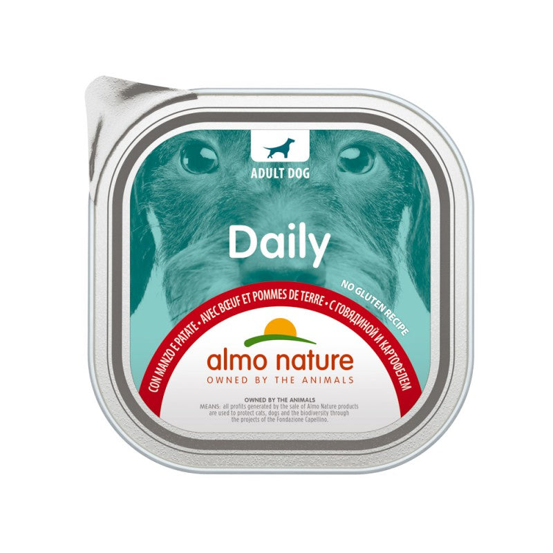 Almo Nature DAILY Wet Dog Foog Pate with Beef and Potatoes, 300g