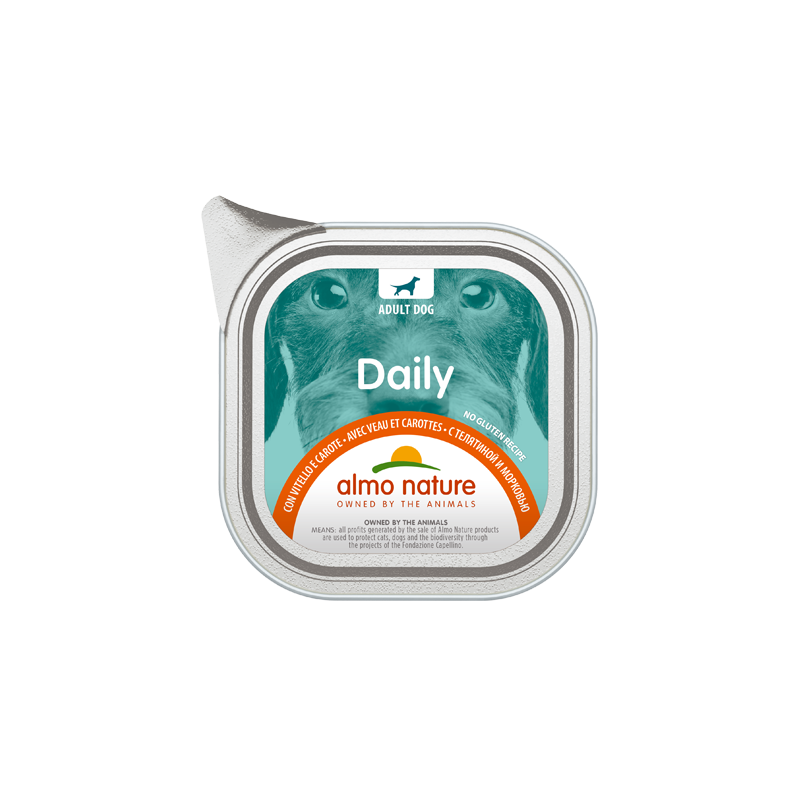 Almo Nature DAILY Pastete für Hunde mit Kalbfleisch und Karotten, 100 g