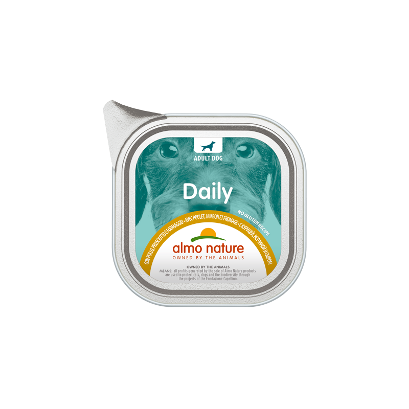 Almo Nature DAILY Pate For Dog with Chicken, Ham and Cheese, 100g