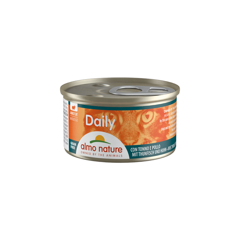 Almo Nature DAILY Pâté pour chat au thon et au poulet, 85 g