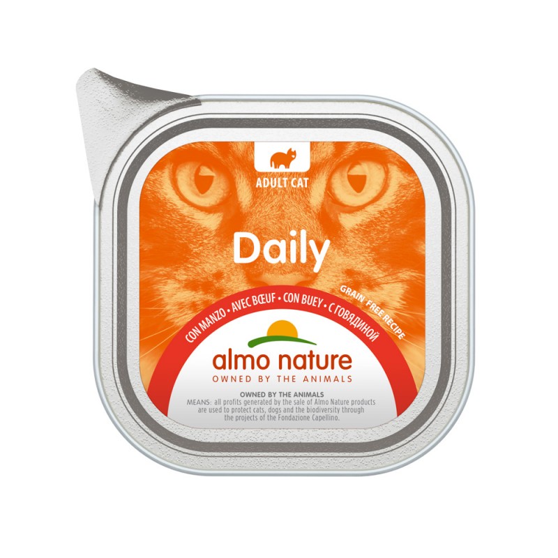 Almo Nature DAILY Pate For Adult Cat With Beef, 100g x 12