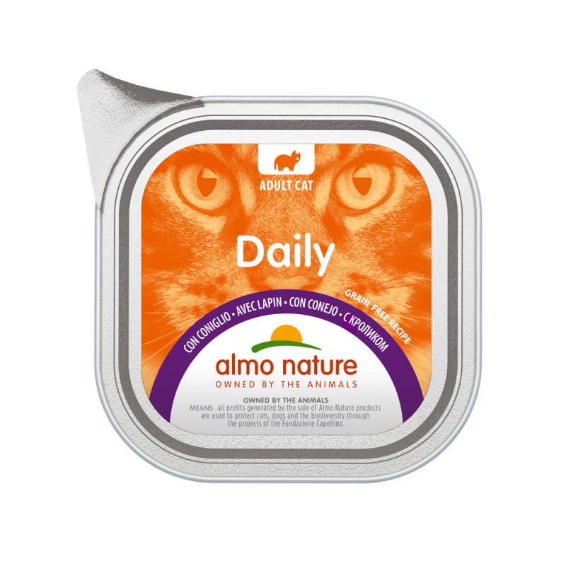 Almo Nature DAILY Pate For Adult Cat With Rabbit, 100g x 12